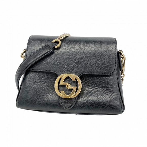 GUCCI Black Leather Shoulder Bag - Picture 1 of 16